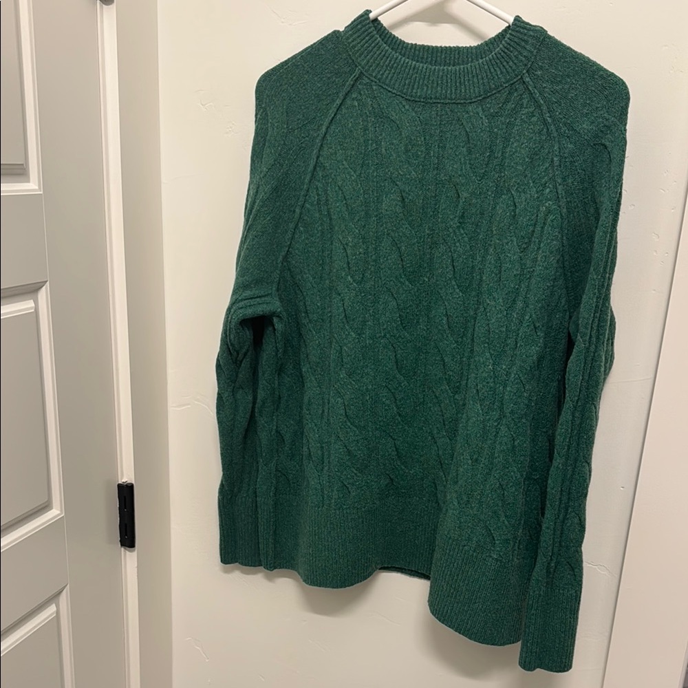 Aerie Green Cable Knit Sweater